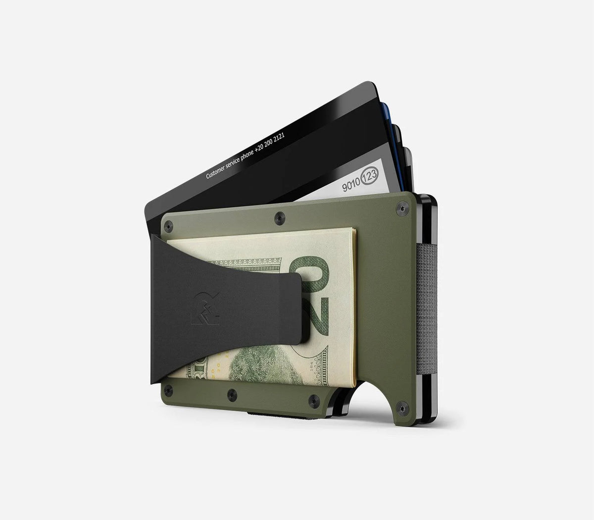 Matte Olive Aluminum Cash Strap Wallet W91210
