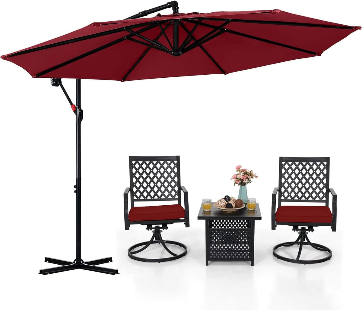 10FT Red Cantilever Patio Umbrella M705