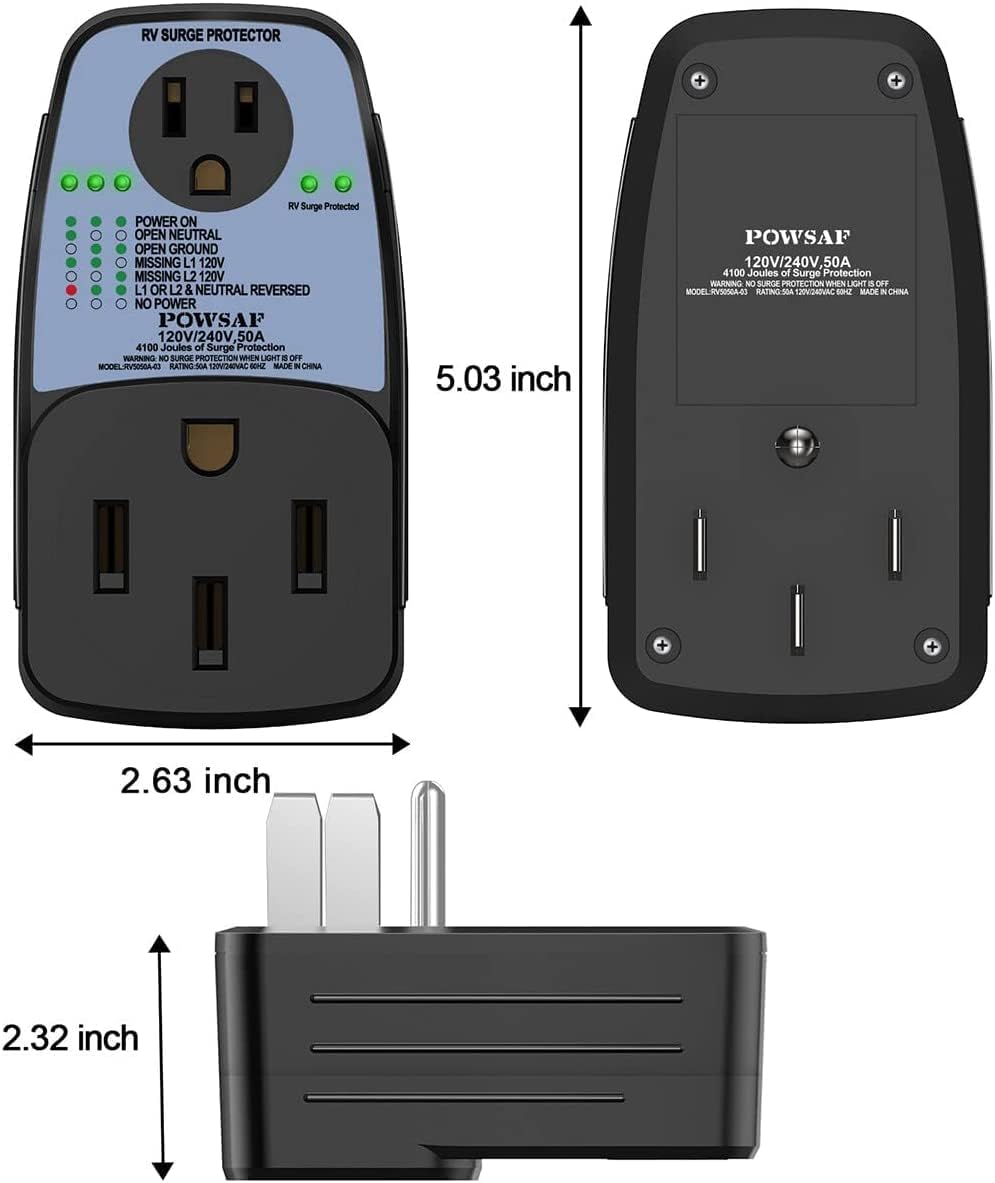 50 Amp RV Surge Protector, 4100 Joules E4433