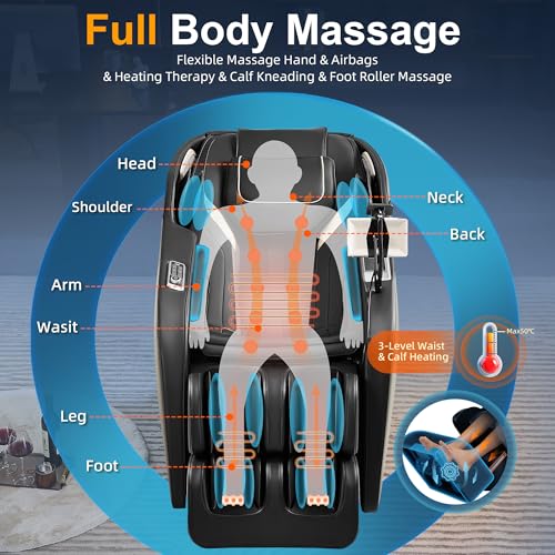Black SL-Track Zero Gravity Full Body Massage Chair O66398