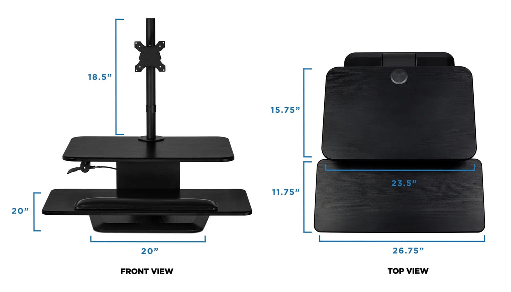 Height Adjustable Standing Desk Converter With Monitor Mount C26419