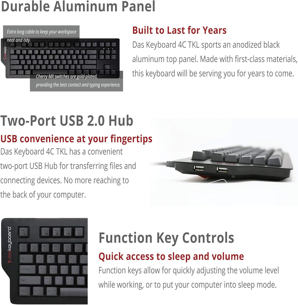 87 Keys Black Tenkeyless Mechanical Keyboard with Cherry MX Brown Switches C8630