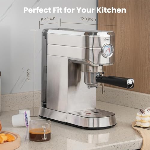 Compact Stainless Steel Espresso Machine with Steam Wand C937