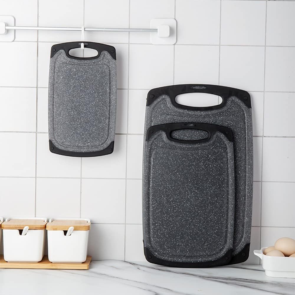 Set of 3 Cutting Boards with Juice Grooves & Carrying Handle O376987