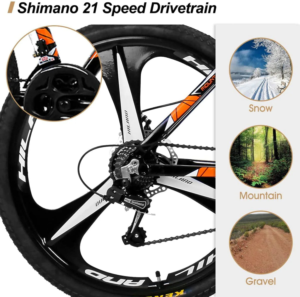 Black 21 Speed Aluminum Mountain Bike Q3409