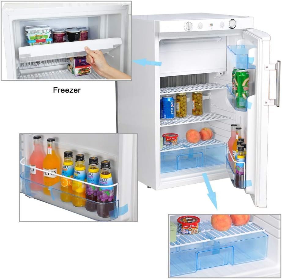 White 3.5 Cu.Ft Single Door Propane Refrigerator with Freezer R9848