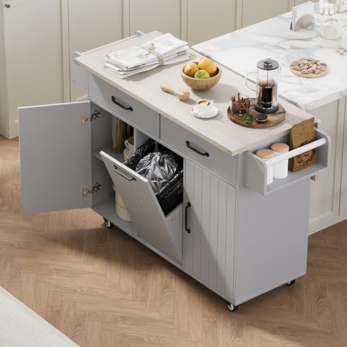 Black Farmhouse Kitchen Island with Power Outlet and Drop Leaf Q884226