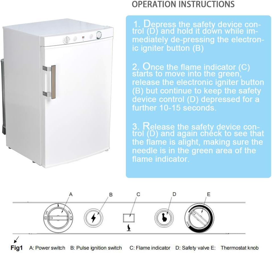 White 3.5 Cu.Ft Single Door Propane Refrigerator with Freezer R9848