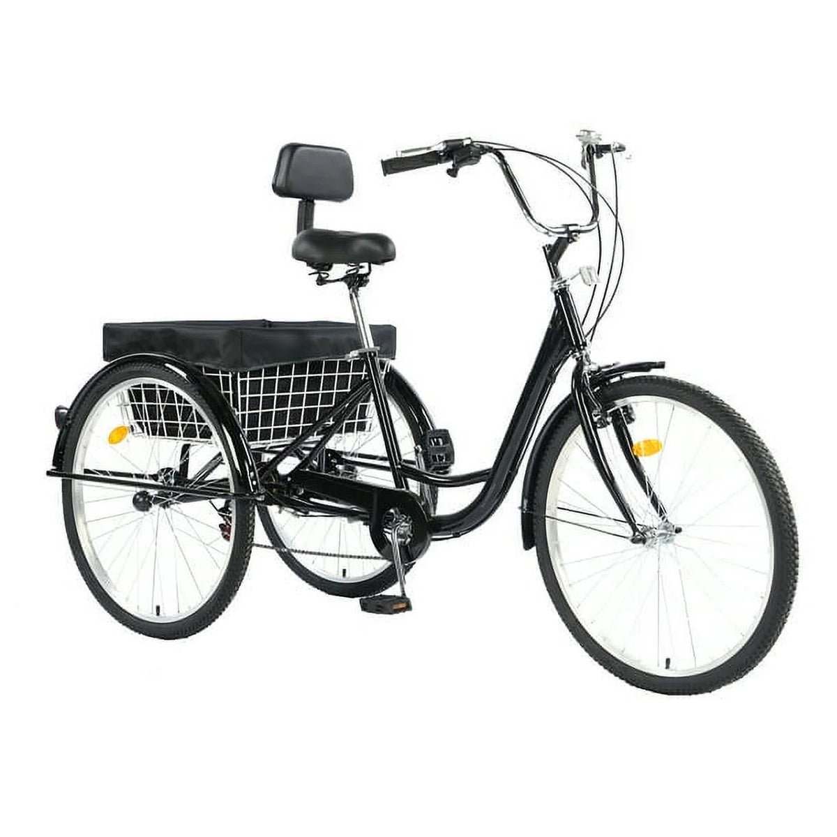 26 Inch 7-Speed 3-Wheel Bike (Black) Q522