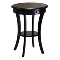 Black Round Wooden Accent Table with Drawer F888375