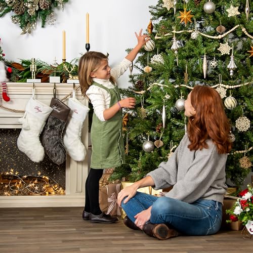 Grey Faux Fur Christmas Stocking Z51670