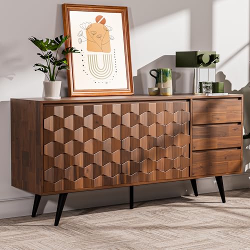 Solid Wood Sideboard with 2 Doors and 3 Drawers B1736