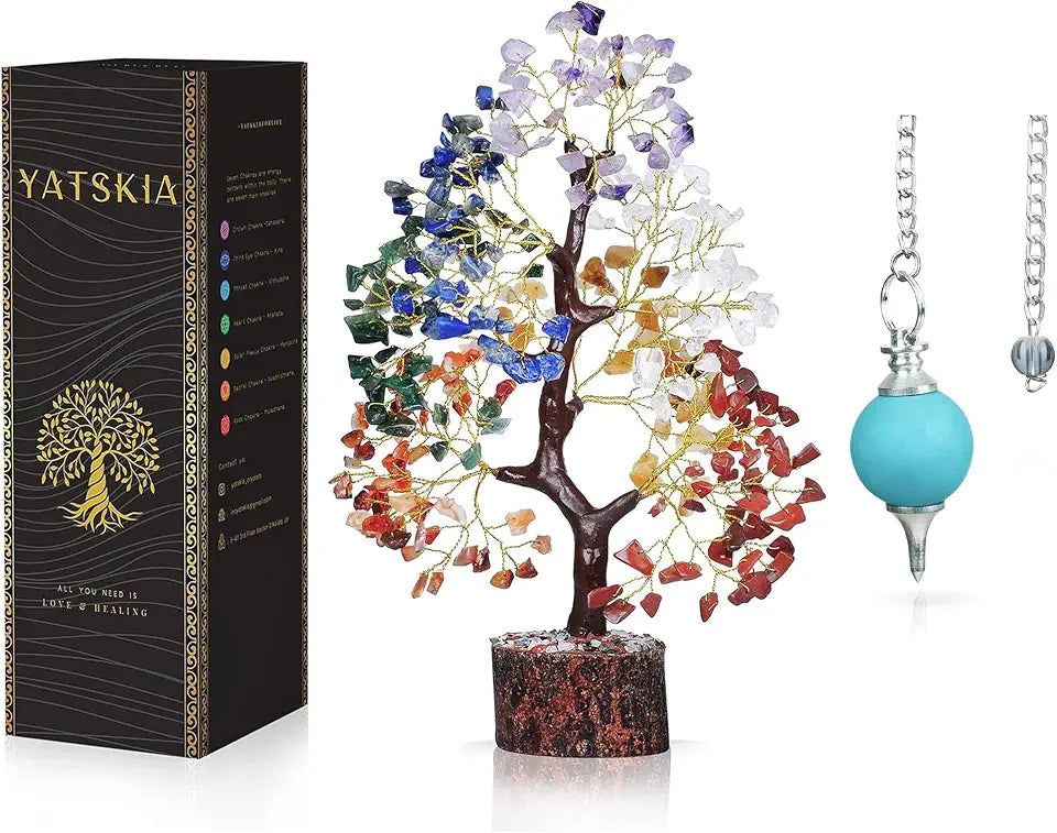 Turquoise Pendulum 7 Chakra Tree T74569