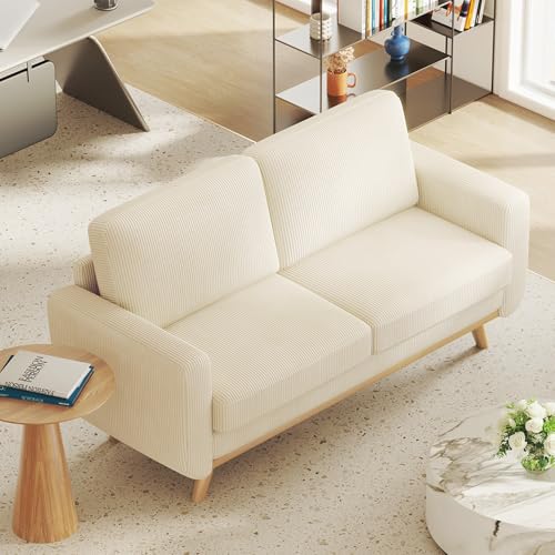 Beige Corduroy Loveseat Sofa M2979