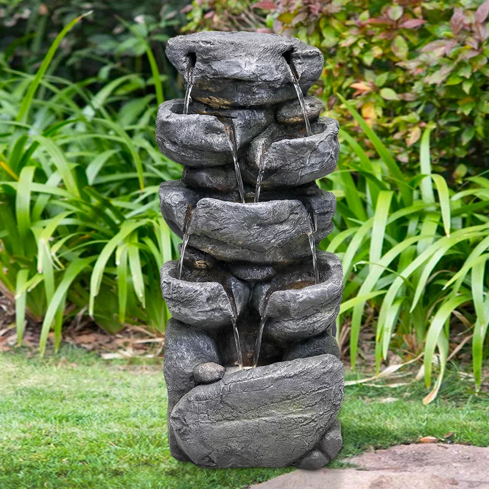 Stacked Rock Fountain with LED Lights W103837