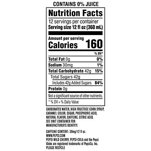 Wild Cherry Zero Sugar Cola Soda Pop, 12oz Cans (12 Pack) U383