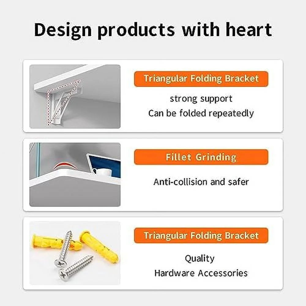 Wall Mounted Folding Heavy Duty Table with Bracket 100x30cm V9495