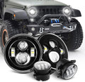 Round 7 inch LED Headlights + 4 inch LED Fog Lights H964152
