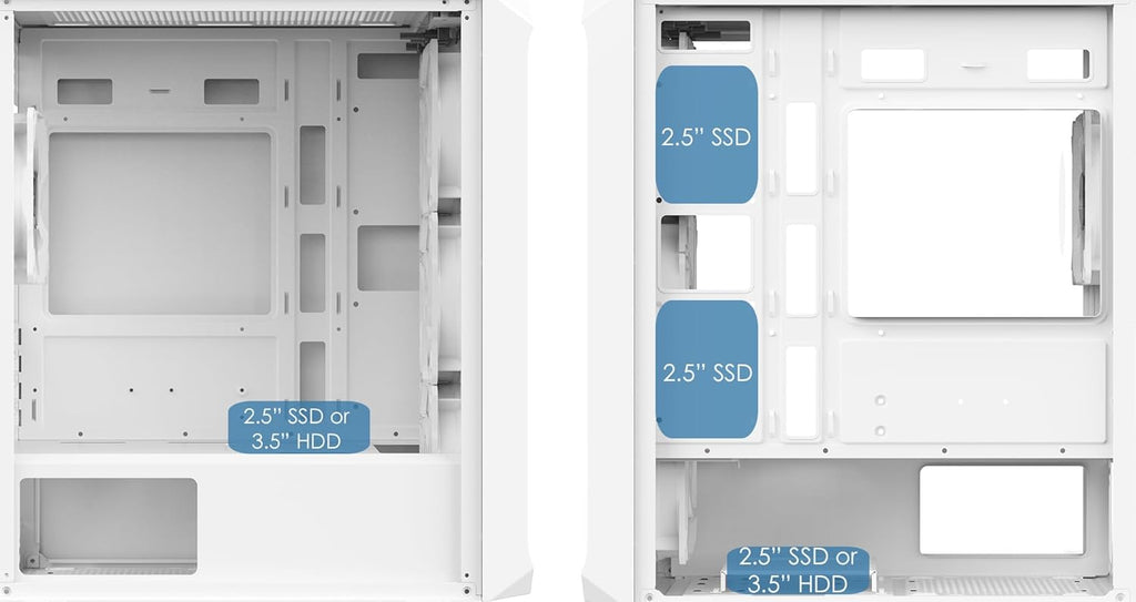 White Micro-ATX PC Gaming Case with Mesh Front Panel & Tempered Glass Side Panel D2123