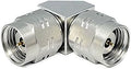 1.85 mm Male to 1.85 mm Male Right Angle Microwave Adapter, DC to 67 GHz, 50 Ohm, Stainless Steel Body A418
