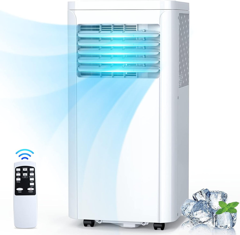 8000 BTU Portable AC Unit with Dehumidifier & Fan Modes, Remote Control, Window Mount Kit A823