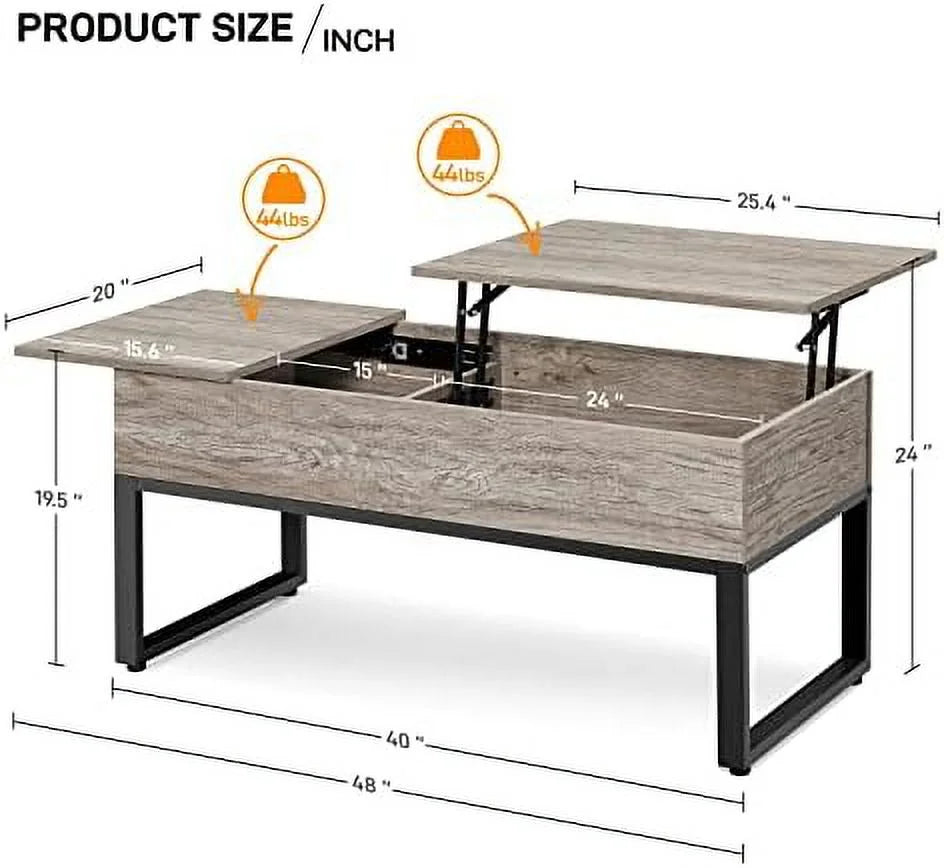 Lift Top Coffee Table with Hidden Compartments and Side Drawer B222157