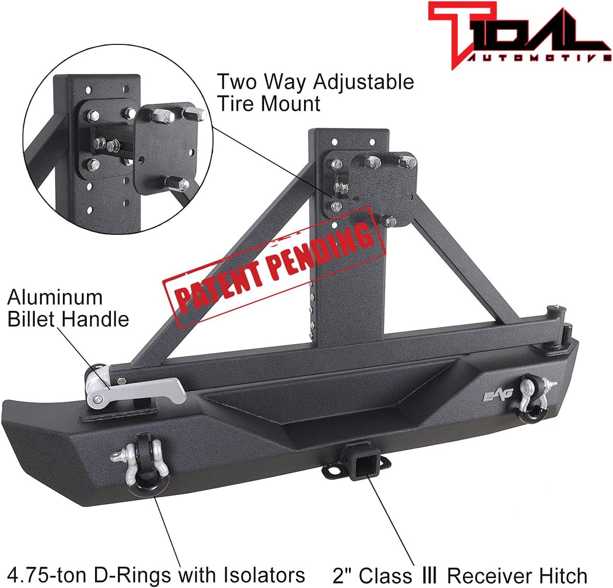 Front and Rear Bumper with Tire Carrier H100