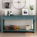 Solid Wood Console Table Dark Blue Y217693