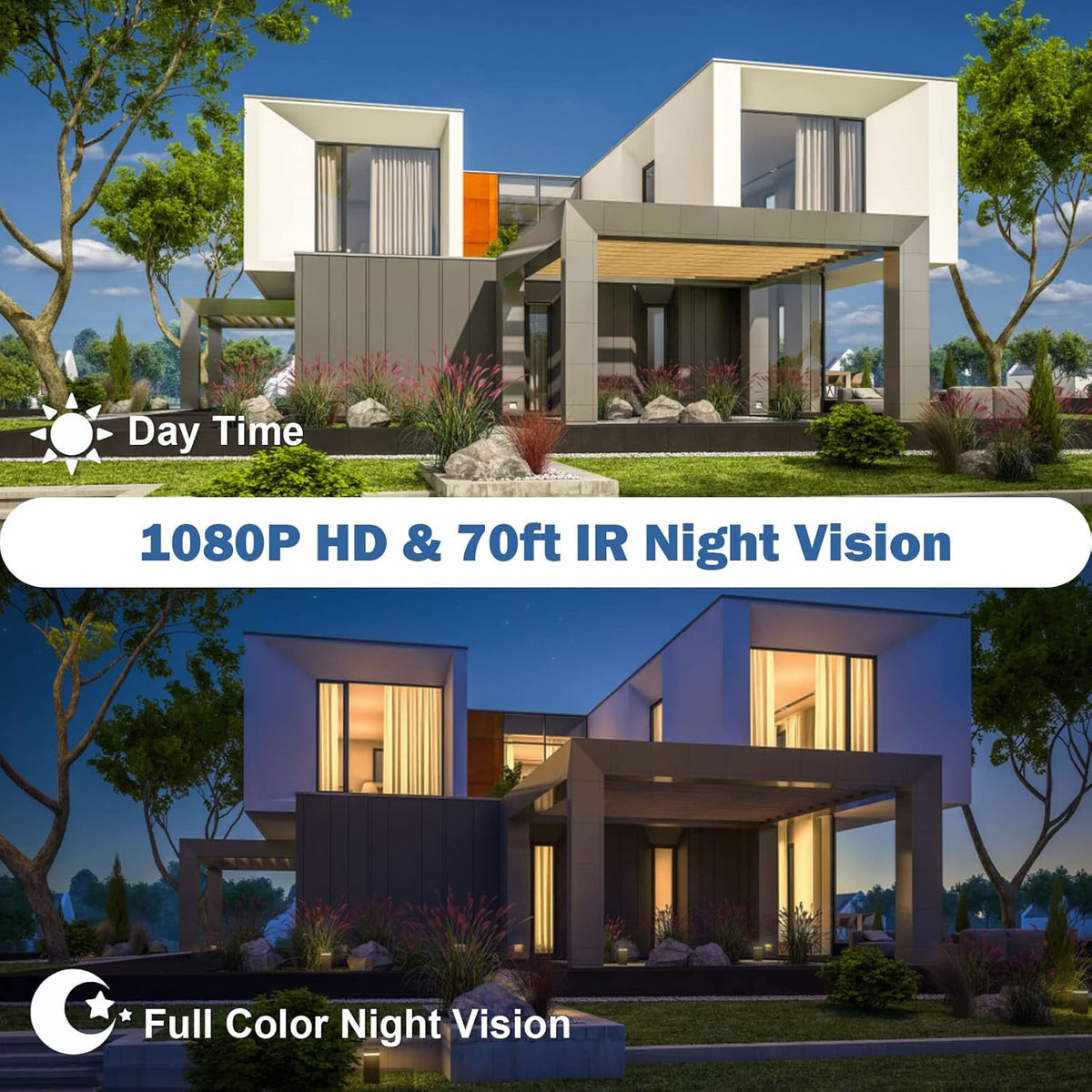 1080P Wireless WiFi Solar Security Camera with Night Vision W95238