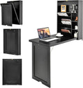 Black Wall Mounted Desk with Storage Shelves O164