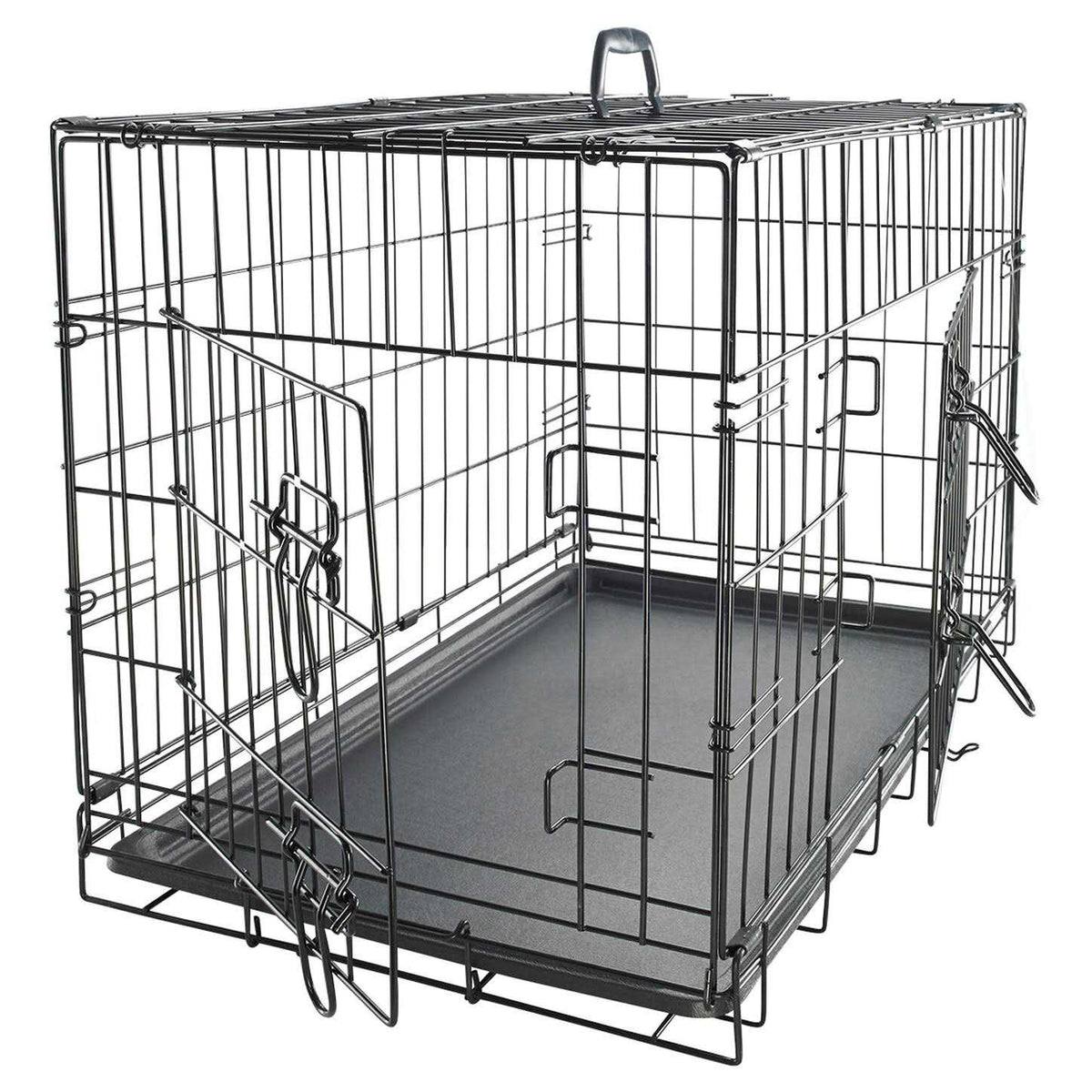 Double-Door Folding Wire Dog Crate J799