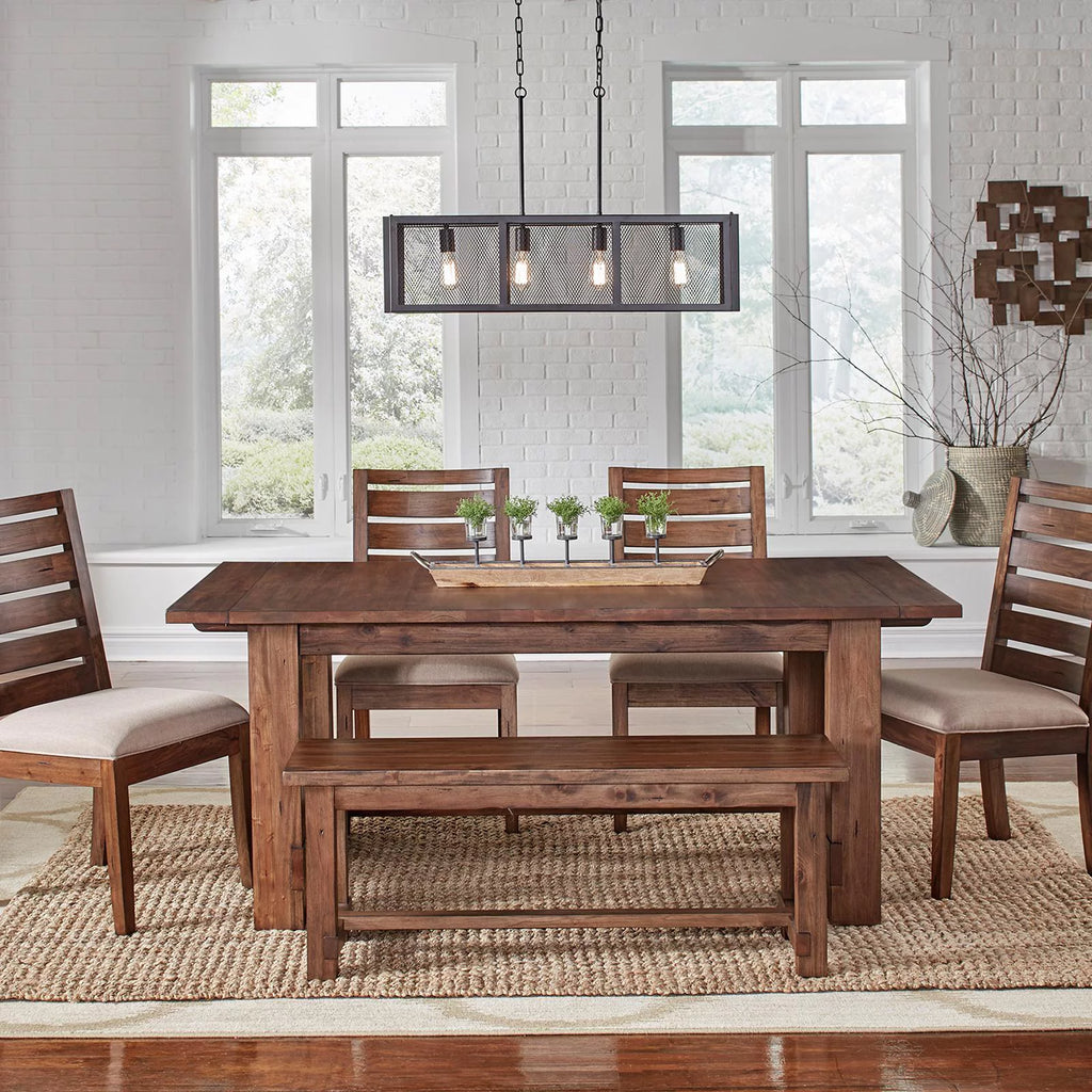 Solid Wood Trestle Table with Extension Leaf X8043