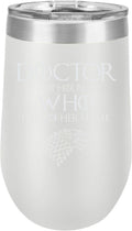 Engraved Stainless Steel Wine Tumbler, 16 Oz, White S325567