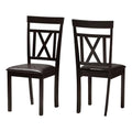 Dark Brown Faux Leather Dining Side Chair Set of 2 C84935