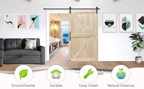 Unfinished Solid Wood Barn Door Y870