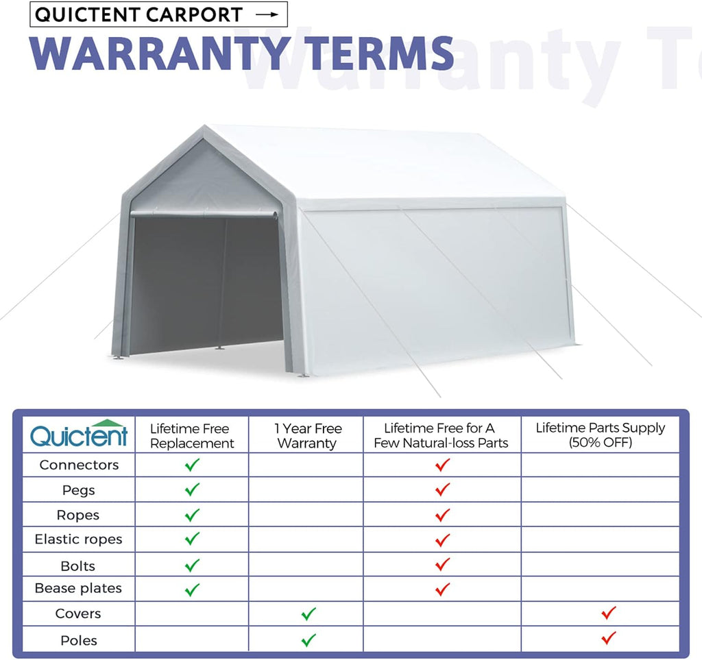 White 10'x20' Heavy Duty Car Canopy Garage X94636