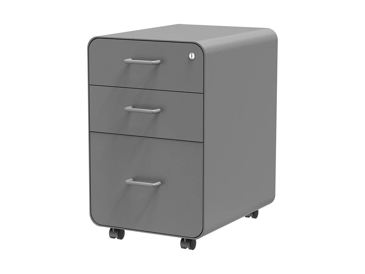 3-Drawer File Cabinet Gray Lockable O5232
