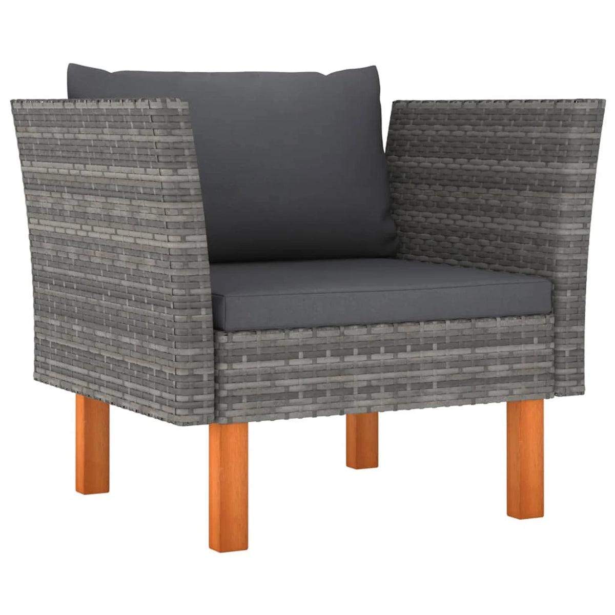 6 Piece Gray Poly Rattan Sectional Outdoor Furniture Set Z26833