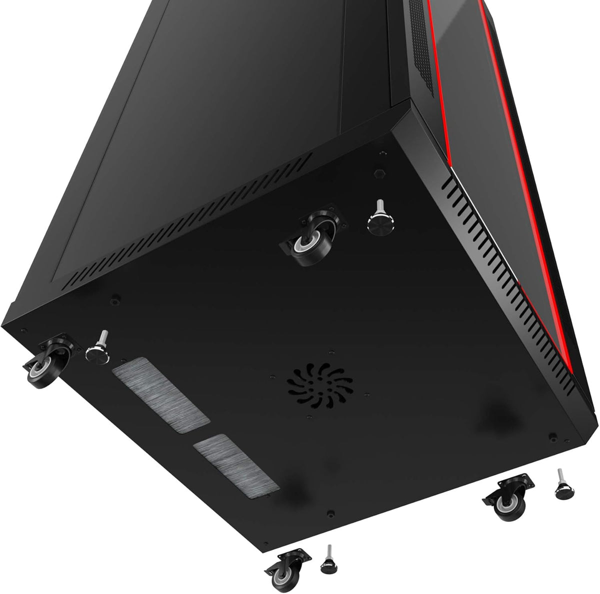 Wall Mount Server Rack Locking Network Cabinet 18 U Vented Enclosure with Casters Shelf U26365
