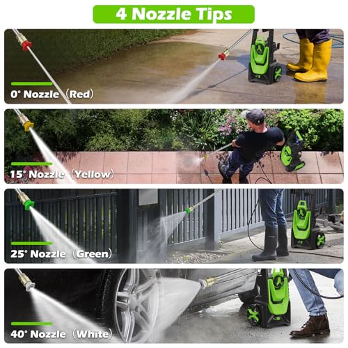 Pressure Washer with 20FT Hose, 35FT Power Cord, 500ML Foam Cannon M6978