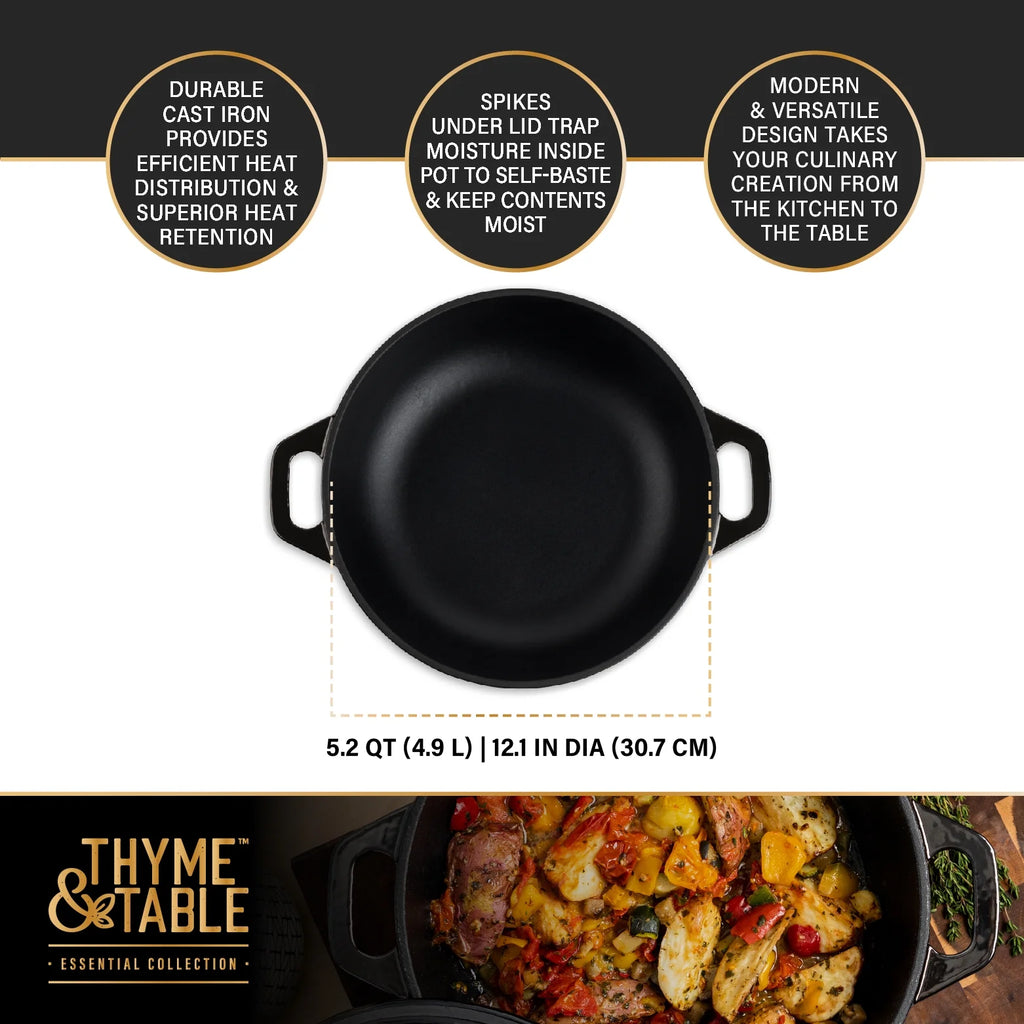 5.2 QT Enameled Cast Iron Braiser E661