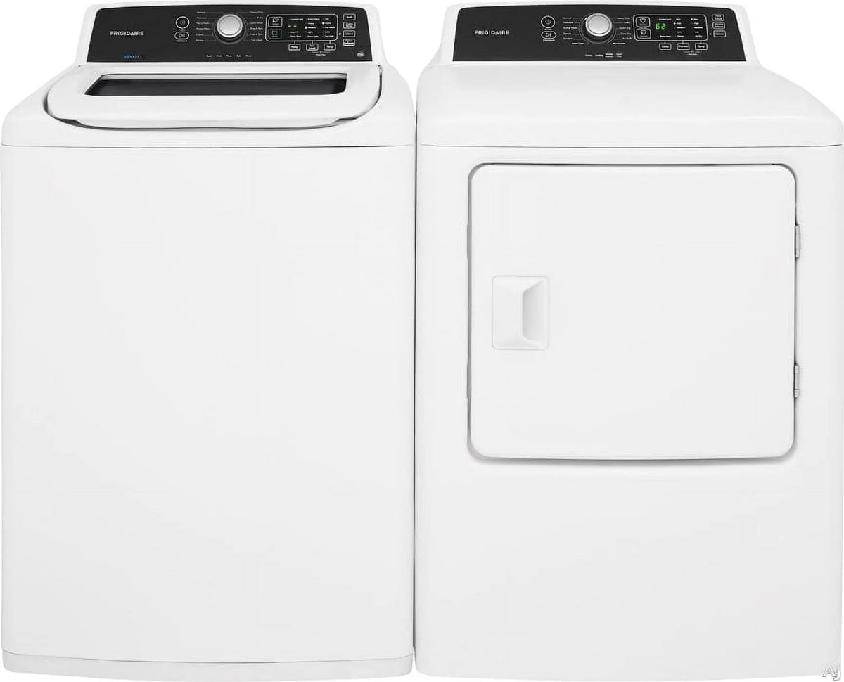 Side-by-Side Washer & Dryer Set with Top Load Washer and Electric Dryer in White Z4303
