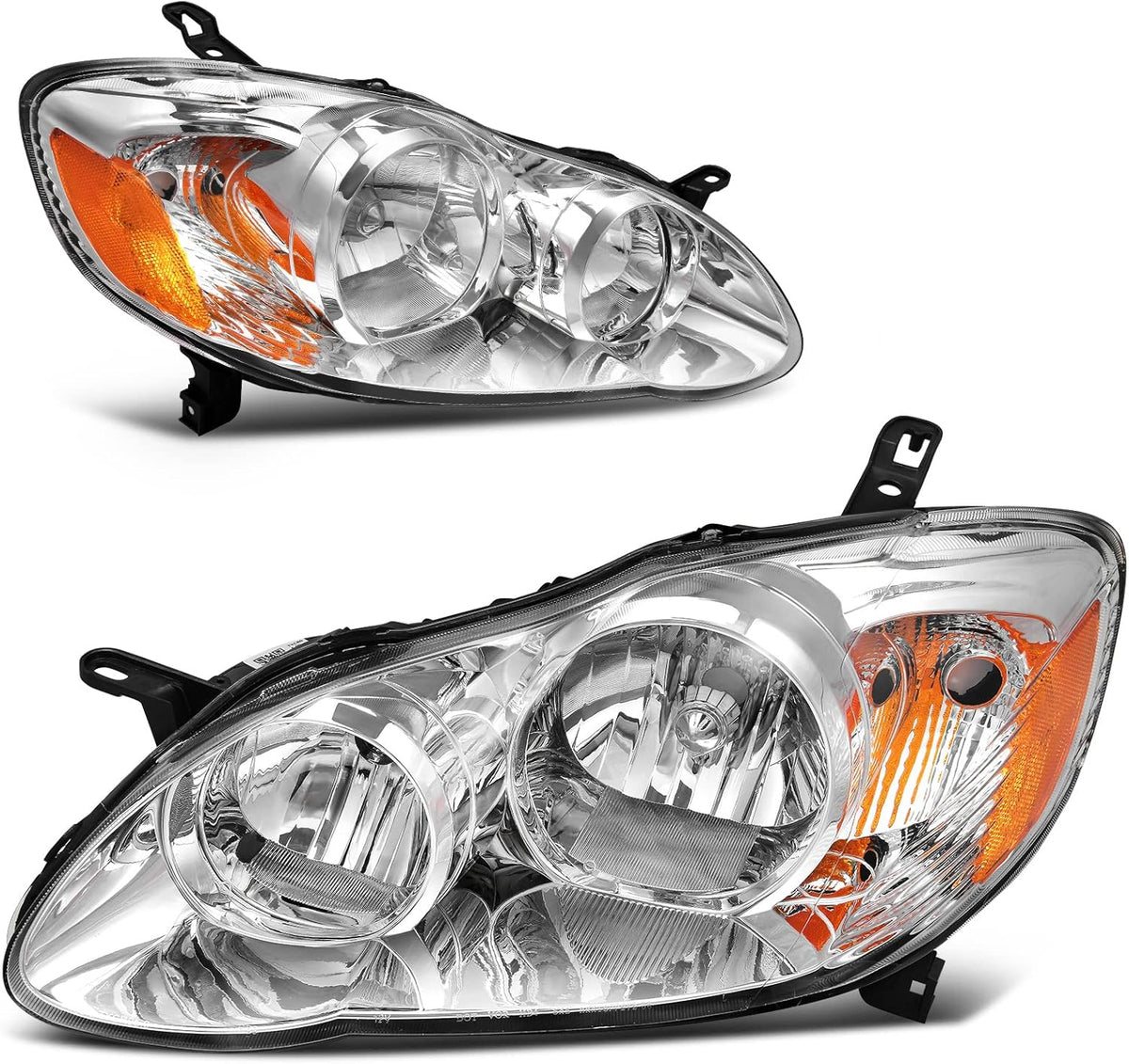 Headlight Assembly Black Housing Amber Reflector Clear Lens W647