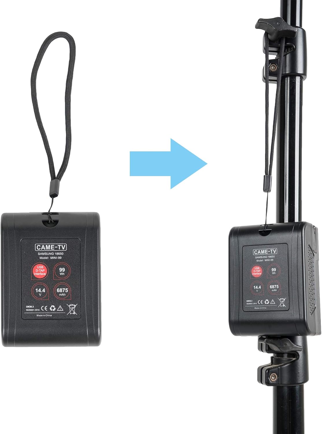 Mini 99 V-Mount Battery 99Wh 14.4V 6800 mAh with D-tap and 2 USB Outlets T131