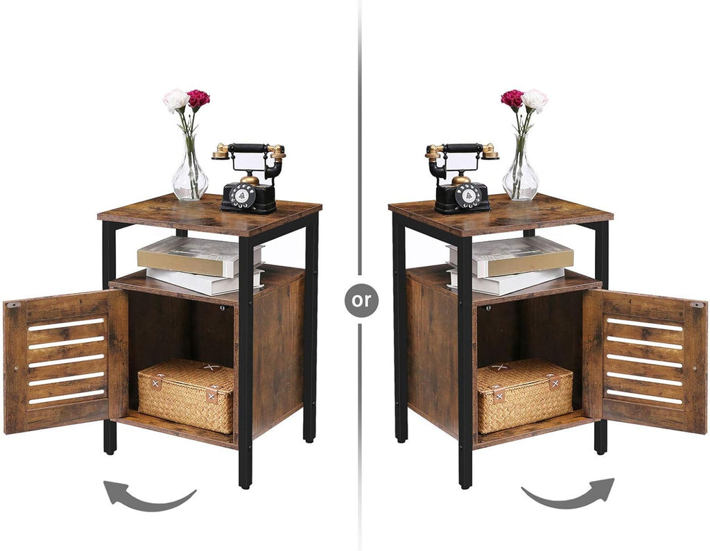 Set of 2 Wood Nightstand with Storage L8540