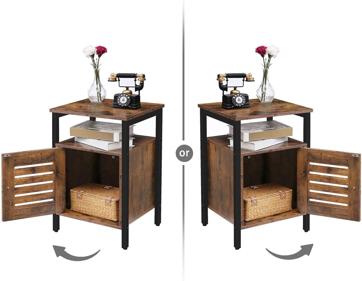 Set of 2 Wood Nightstand with Storage L8540