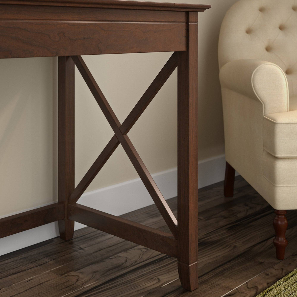 Linen White Oak L Shaped Desk with Hutch and 2 Drawer Mobile File Cabinet D608