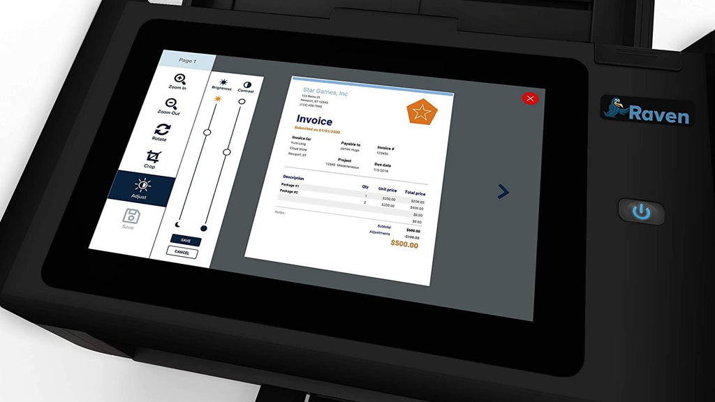 Raven Pro Document Scanner with Touchscreen, Color Duplex Feeder, Wireless, Wifi, Ethernet, USB V773239