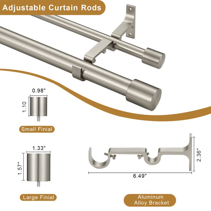 Antique Bronze Adjustable Double Curtain Rods H54744