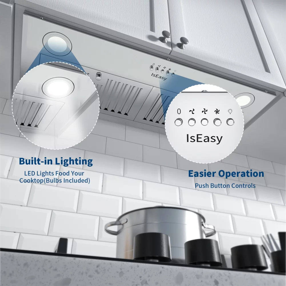 30 inch Built-in Stainless Steel Range Hood with Light Z50742